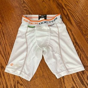 Boys compression shorts with cup holder